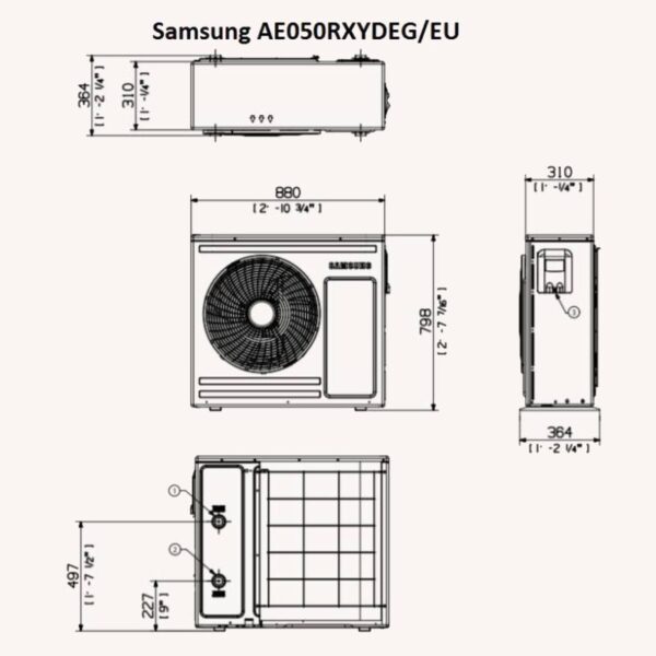 Термопомпа Моноблок Samsung AE050RXYDEG/EU - Image 3